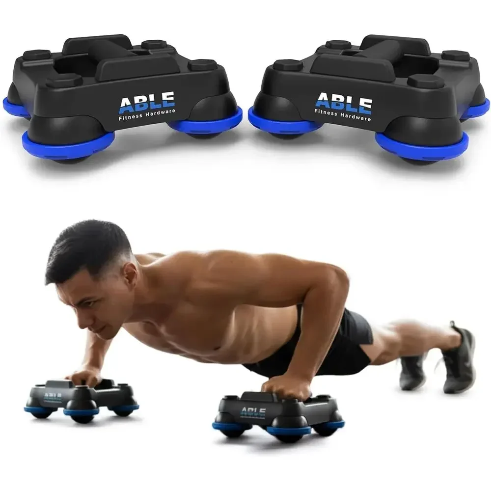 360° Multi-Directional Bodyweight Training System - Ab Roller, Push Up Bars, Core Sliders - Portable Home Gym Equipment for Full