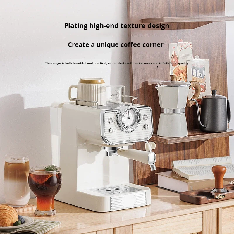 Italian Semi Automatic Espresso Coffee Machine 20 Bar High Pressure Steam Milk Frother 1.2-1.8L Tank Home