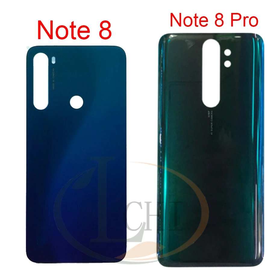 Tampa da bateria para redmi note 8 pro, tampa traseira de vidro, peça de reposição para nota 8t