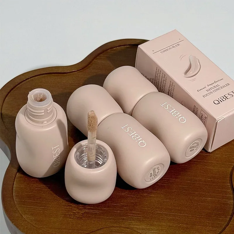 Qibest base corretivo líquido à prova d'água, creme de maquiagem, cobertura completa, base fosca com retenção de cor, cosméticos naturais