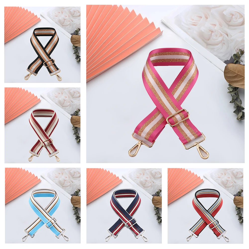 

5cm Widening Crossbody Straps Replacement Colourful Striped Pattern Adjustable Nylon Camera Accessories New Shoulder Bag Strap