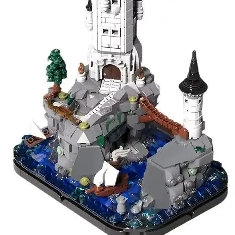 1327PCS Creative Expert MOCประภาคารบล็อกอาคารปราสาทยุคกลางTowerสถาปัตยกรรมอิฐประกอบของเล่นXmasของขวัญ