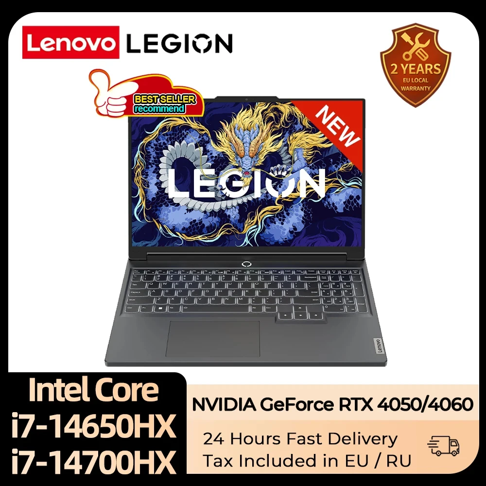 Lenovo-ordenador portátil para videojuegos LEGION Y7000P 2024, Ordenador de 14 núcleos, gráficos de i7-14650HX/ i7-14700HX, RTX 4050/4060, pantalla de 16 pulgadas y 165Hz