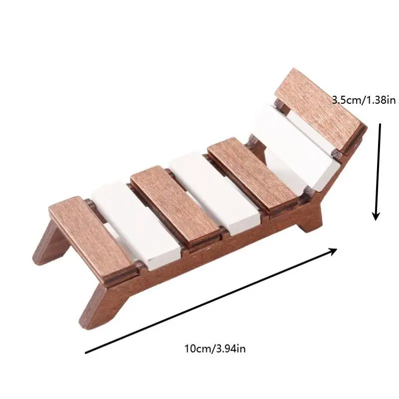 1:12 Dollhouse Miniature Beach Chair Lounger Furniture Home Model Decor Toy Doll House Accessories DIY Scene