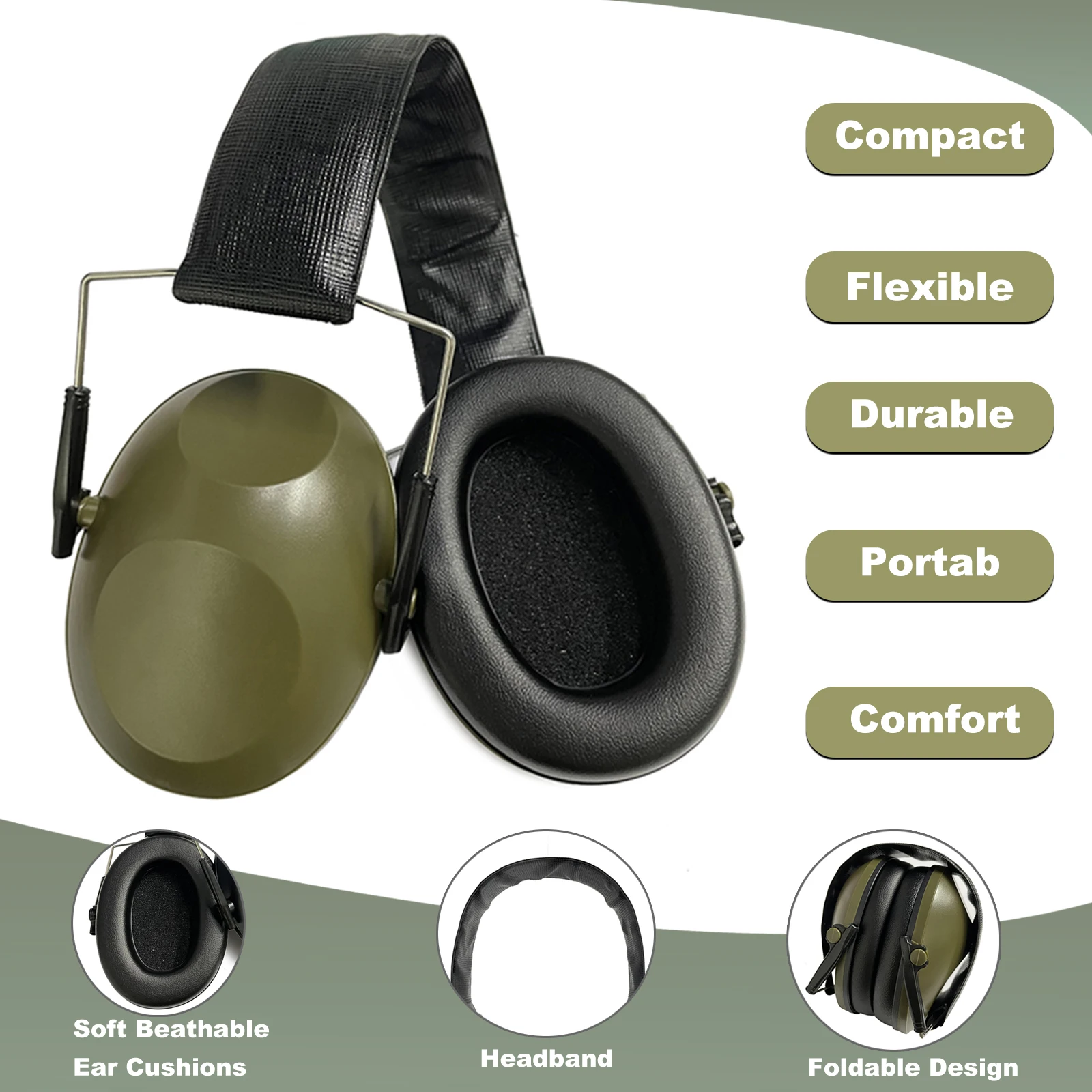 Tactical Ear Protector Earmuffs for Shooting Hunting Noise Reduction Hearing Protection Protector Soundproof Shooting Earmuffs