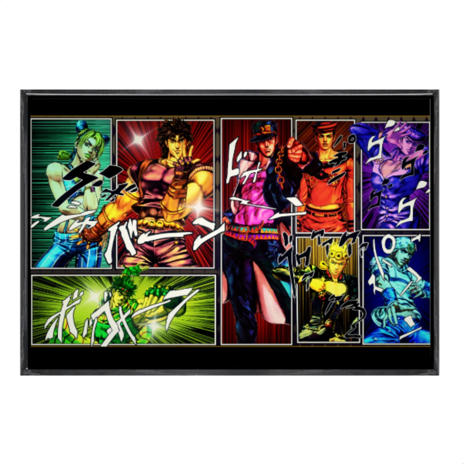 

Japanese Manga Jojo's Bizarre Adventure Multi-Size Canvas Poster Double Framed Wall Art Home Decor Home Decor
