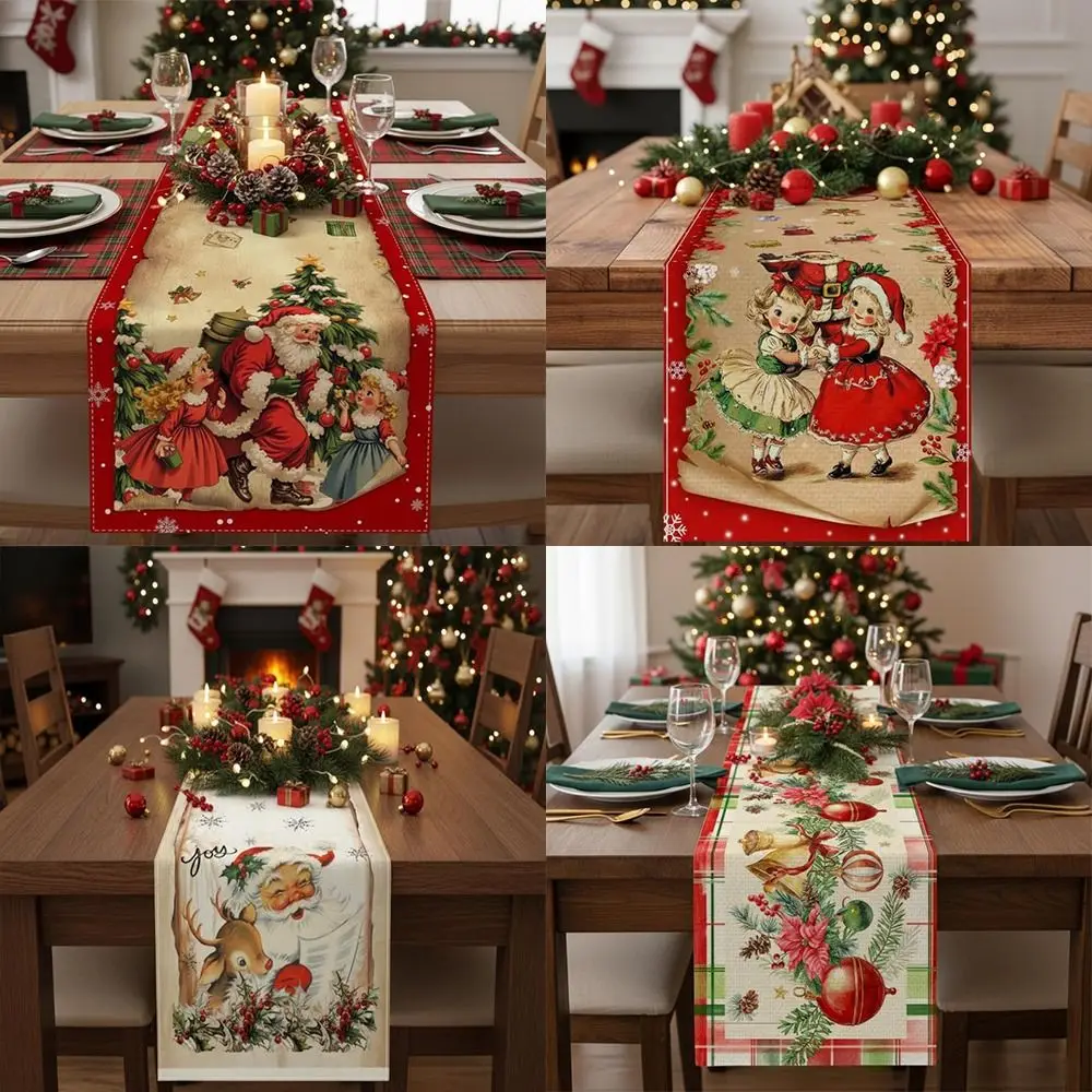 السنة الجديدة عيد الميلاد الجدول عداء أجراس عيد الميلاد سانتا كلوز عيد الميلاد مفرش المائدة غطاء العلم نافيداد هدية عيد ميلاد سعيد زينة #2
