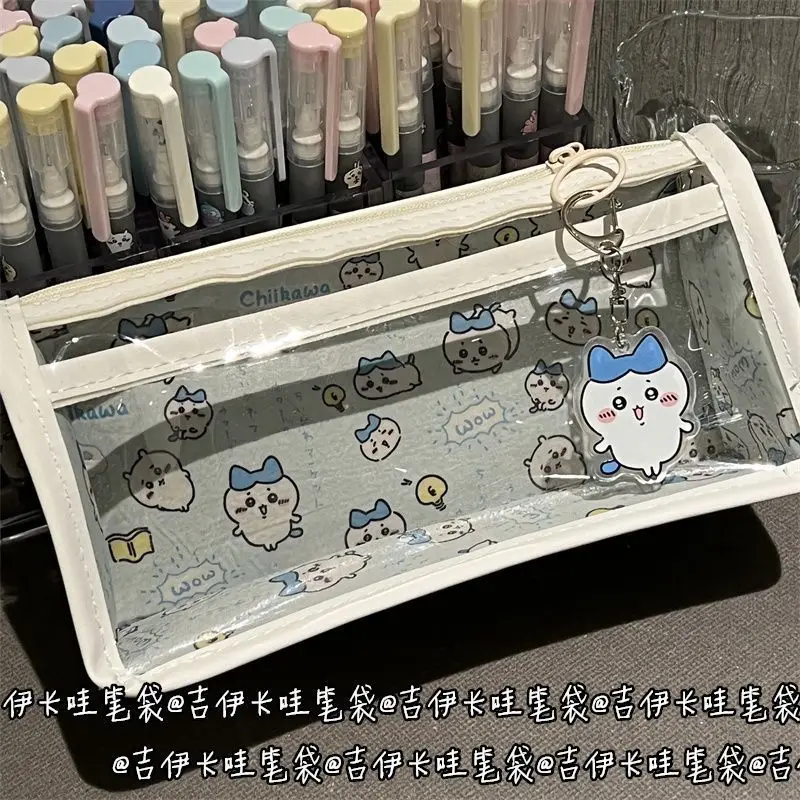 New school season Chiikawa cute transparent double-layer pencil case student large capacity stationery storage pencil case 2026 - view 5