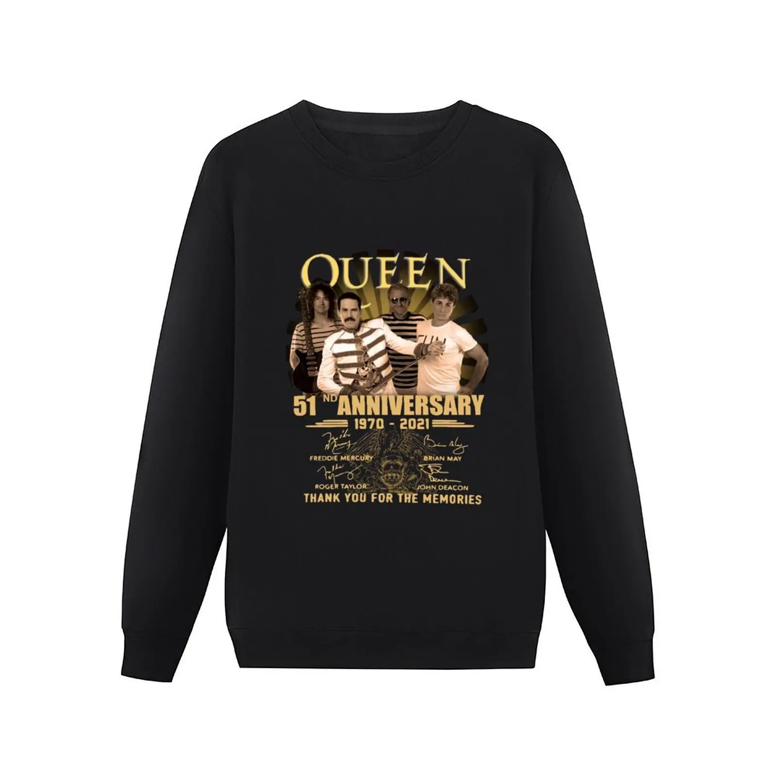 Queen 51nd anniversary 1970-2021 thank you for the memories signatures shirt Pullover Hoodie autumn sweatshirt for men