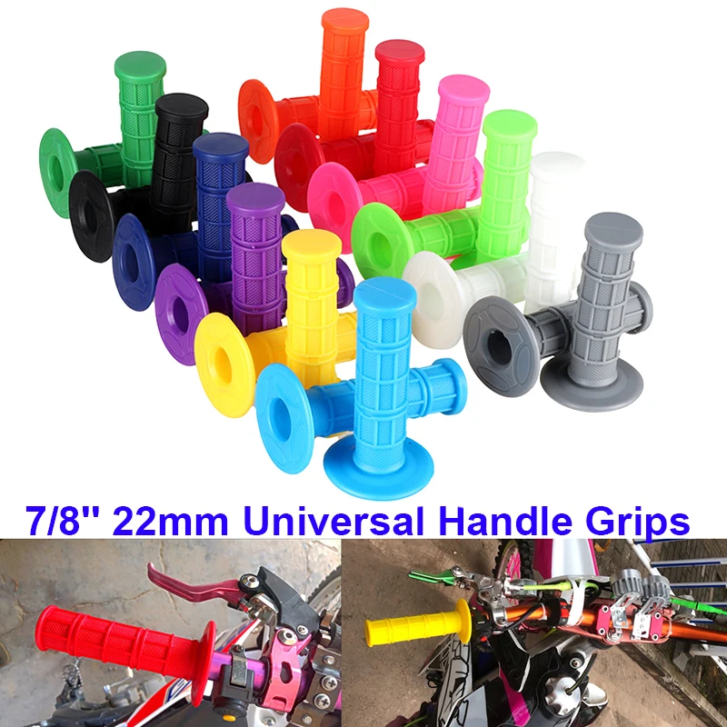 Universal 7/8\'\' 22mm Handle Grips Dirt Pit Bike Motorcycle Motocross Motorbike Handle Bar Grips For Yamaha Kawasaki Suzuki Honda