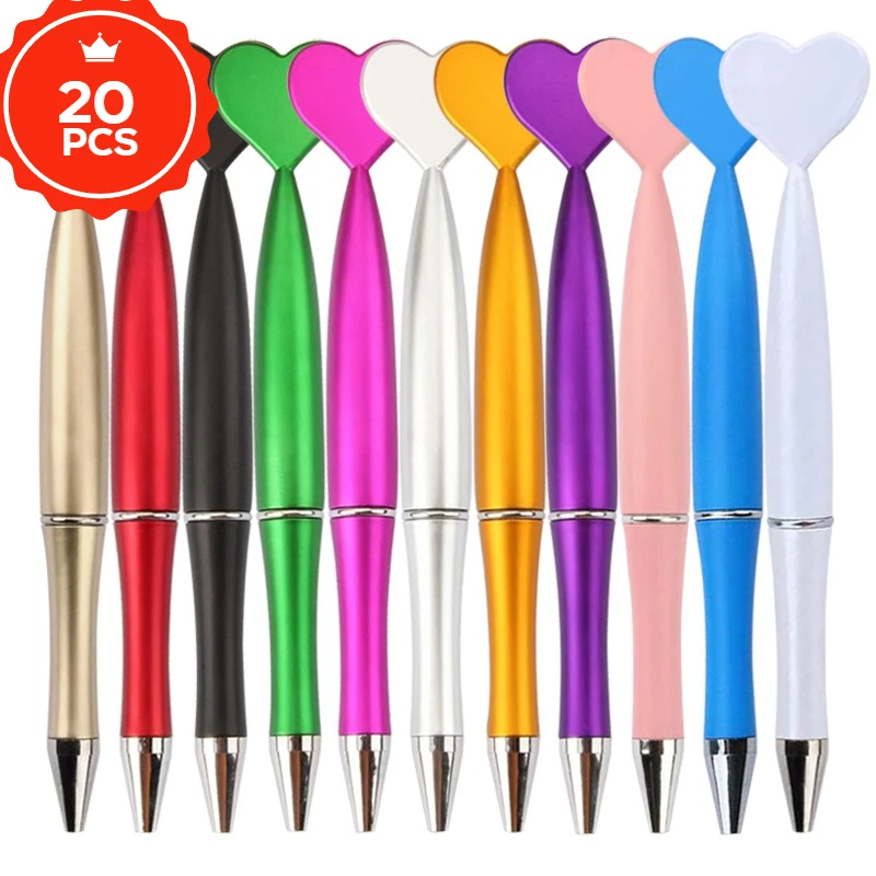 

20 шт. шариковые ручки в форме сердца, гладкие звездные ручки для рекламы, рекламные подарки, школьные принадлежности для конференций в отеле