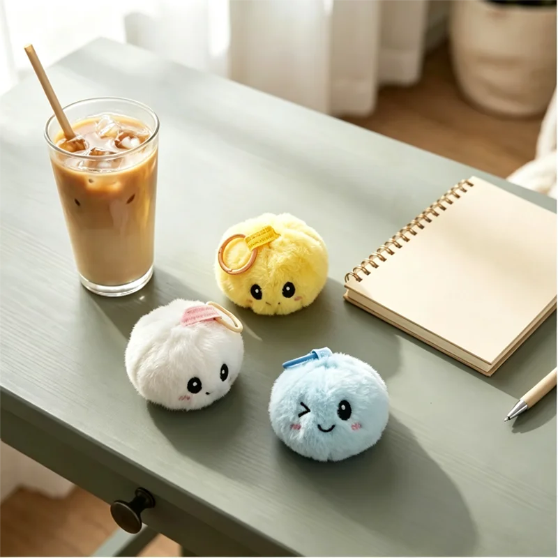 Cute Dumpling Squishy Plush Keychain Blind Box Soft Fluffy Sensory Fidget Toy Stress Relief Bag Pendant view 2