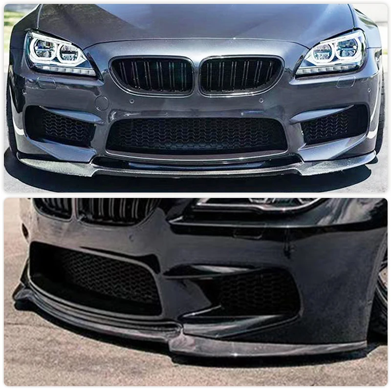 Front Bumper Lip Splitters for BMW 6 Series F06 F12 F13 M6 Base Sedan Convertible Coupe 2014-2017 Front Lip Carbon Fiber / FRP