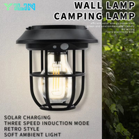 Multifunction Solar Camping Lamp Portable Lantern 3 Modes Garden Lawn Lights Waterproof Outdoor Floor Lamps Courtyard Wall Lamp