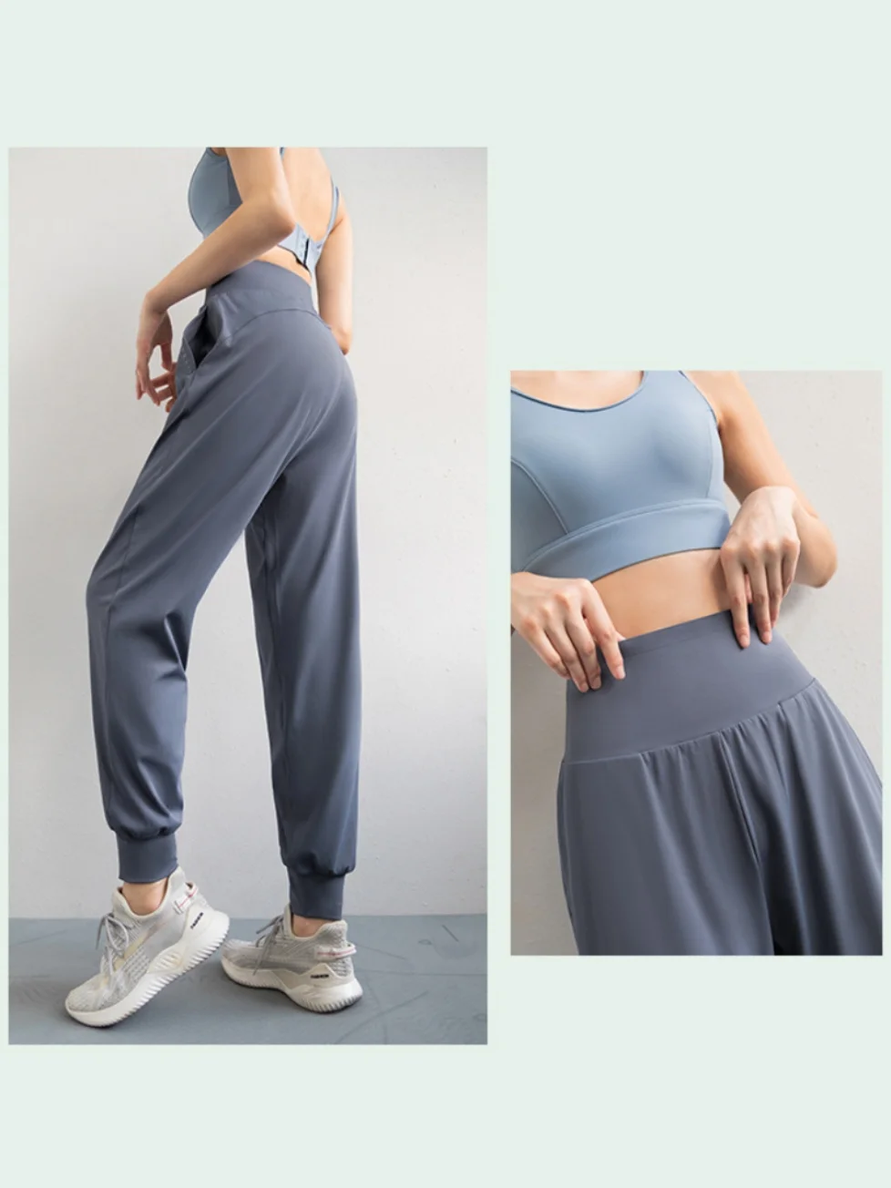 하이웨이스트 얇은 퀵 드라이 요가 피트니스 트레이닝 스포츠 팬츠 여성 캐주얼 롱 팬츠 여름 컬렉션 편안한 바지