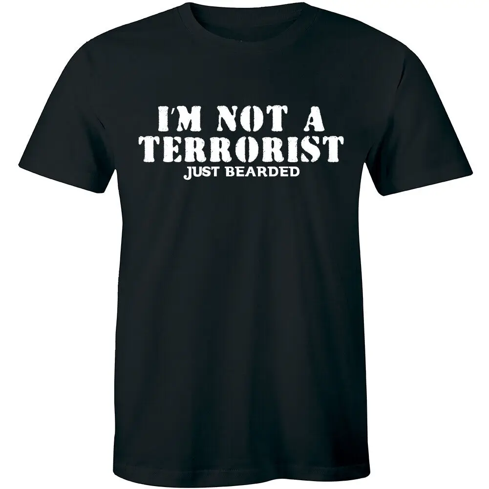 I'm Not A Terrorist Just Bearded Mens Funny T-Shirt Beard Moustache Movember Tee