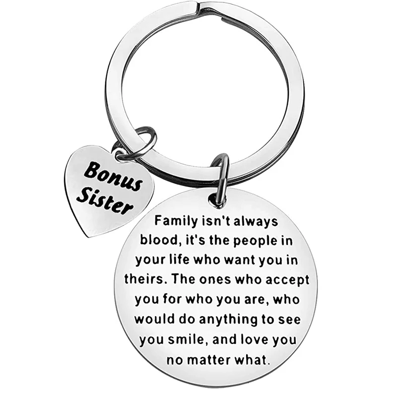 Sister in Law Keychain Unbiological Sister Gift Family isn't always Blood Keyring Bridal Party Wedding Gift Sister in Law Gift