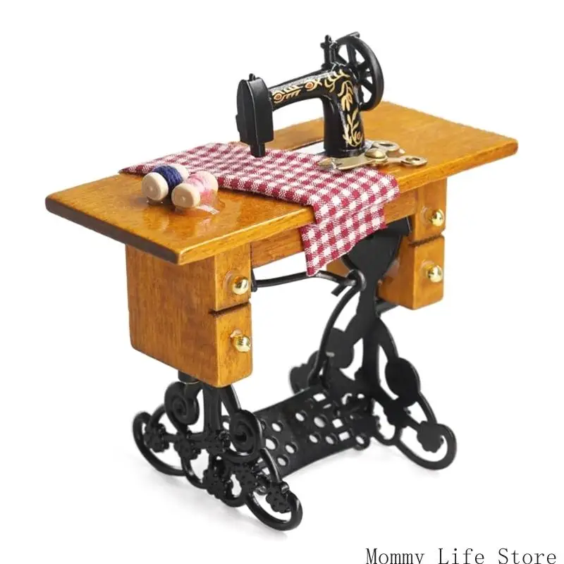 

Nostalgic Miniature Sewing Machine Dollhouses Accessory Perfect for Retro Enthusiasts and Unique Home Decors