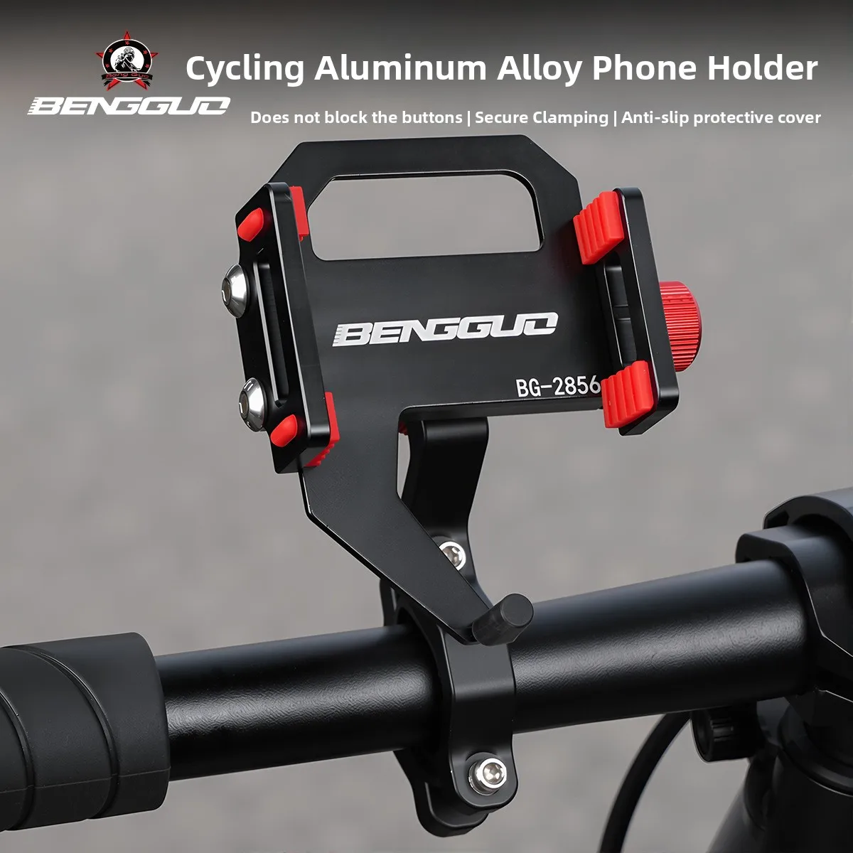 BENGGUO Aluminum Bike Phone Holder Anti-Vibration Handlebar Mount  Rotating Adjustable Clamp for MTB Motorcycle E-Bike