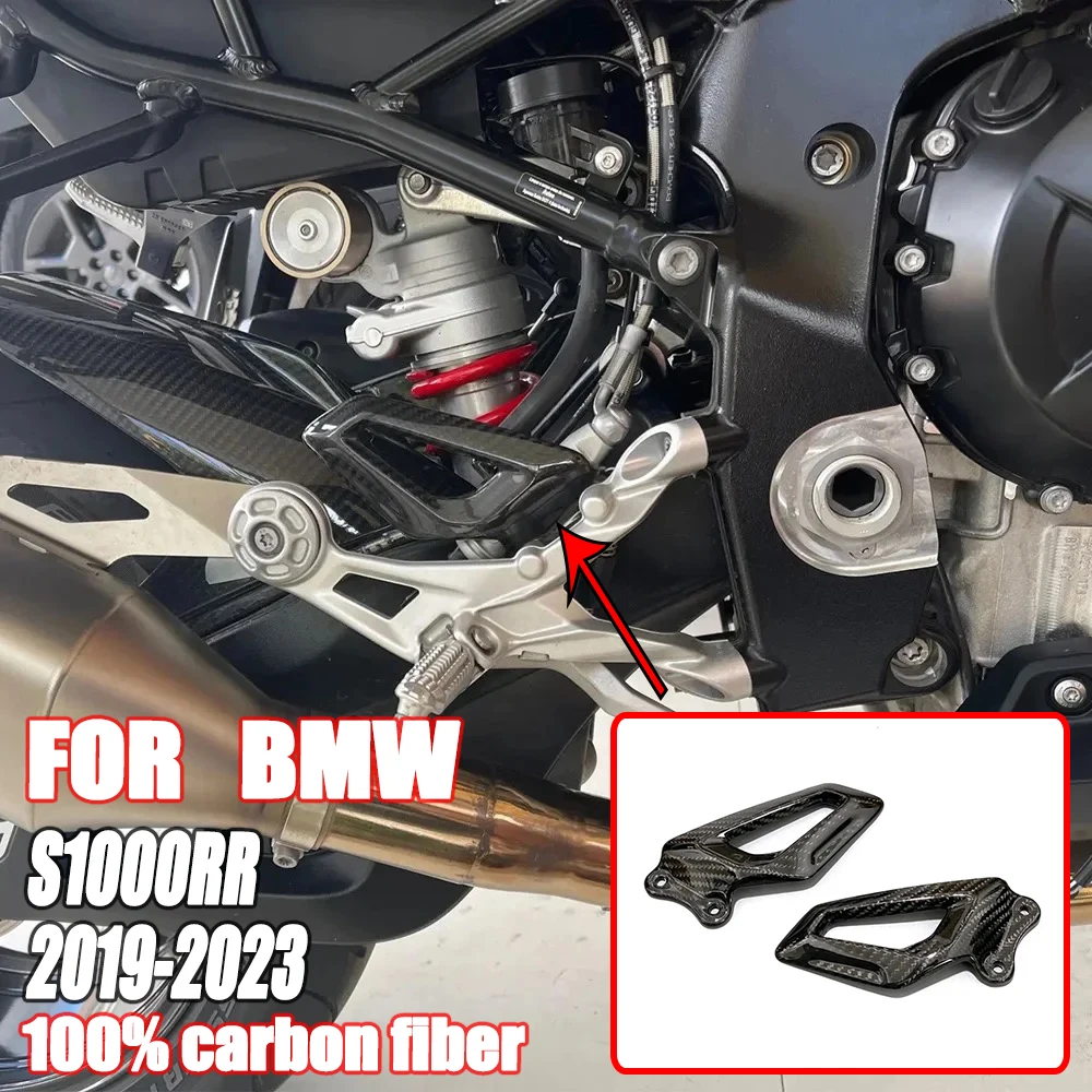 100% 3k Carbon Fiber For BMW S1000RR 2019-2023 Motorcycle Accessories Heel Plates Guards Footrests