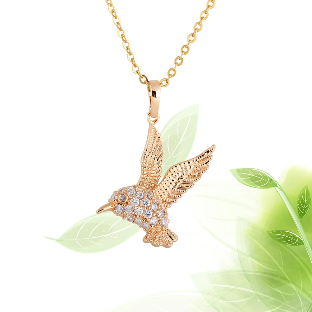 

Women Bird Shape Micro-Inlaid Zircon Necklace Golden Lightweight Personalized Elegant Jewelry Gift for Anniversary Birthday