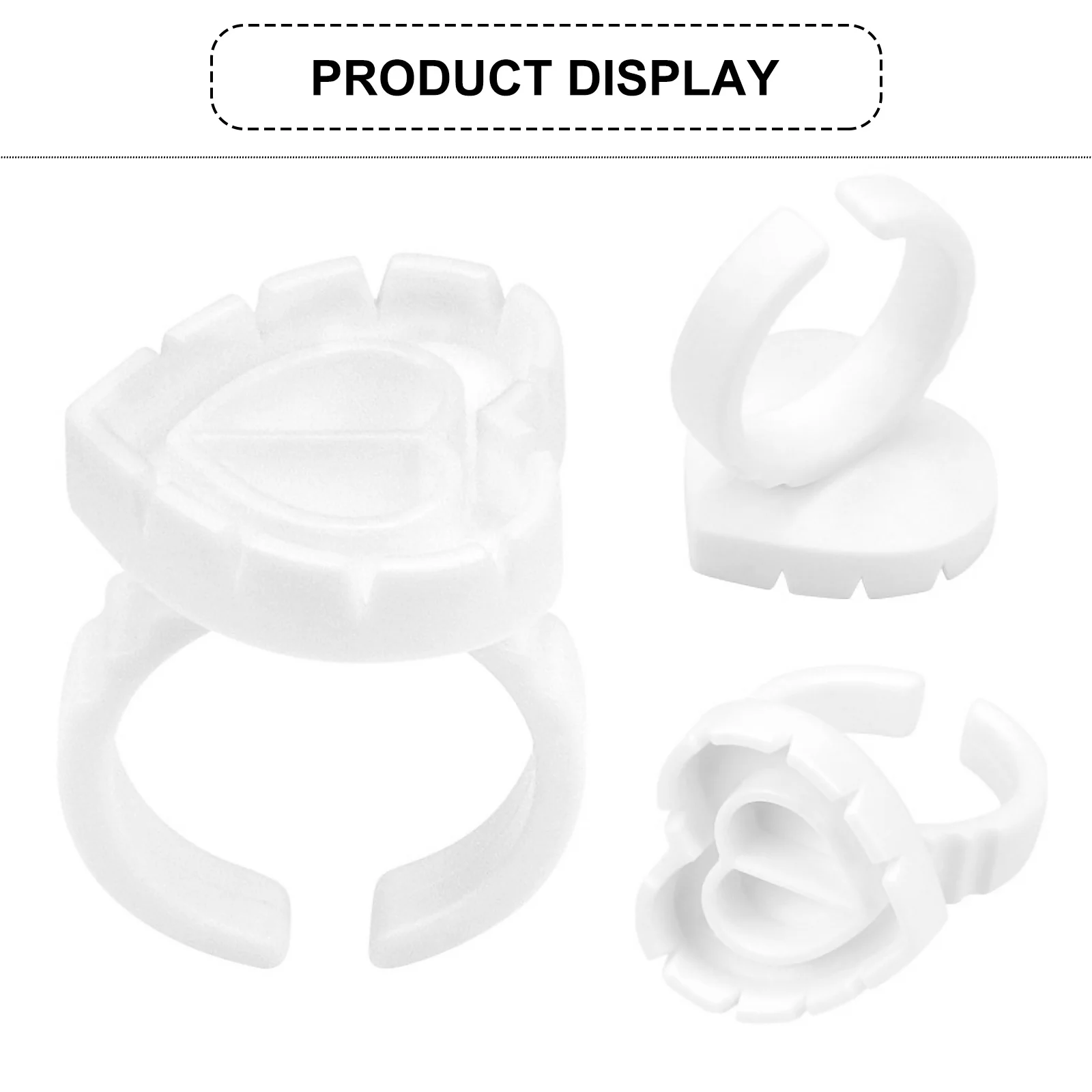 100 قطعة من حلقة غراء الرموش البيضاء حامل أكواب الصباغ البلاستيكي لتمديد الرموش صغير الحجم لتجميل صالونات التجميل المثالية #1