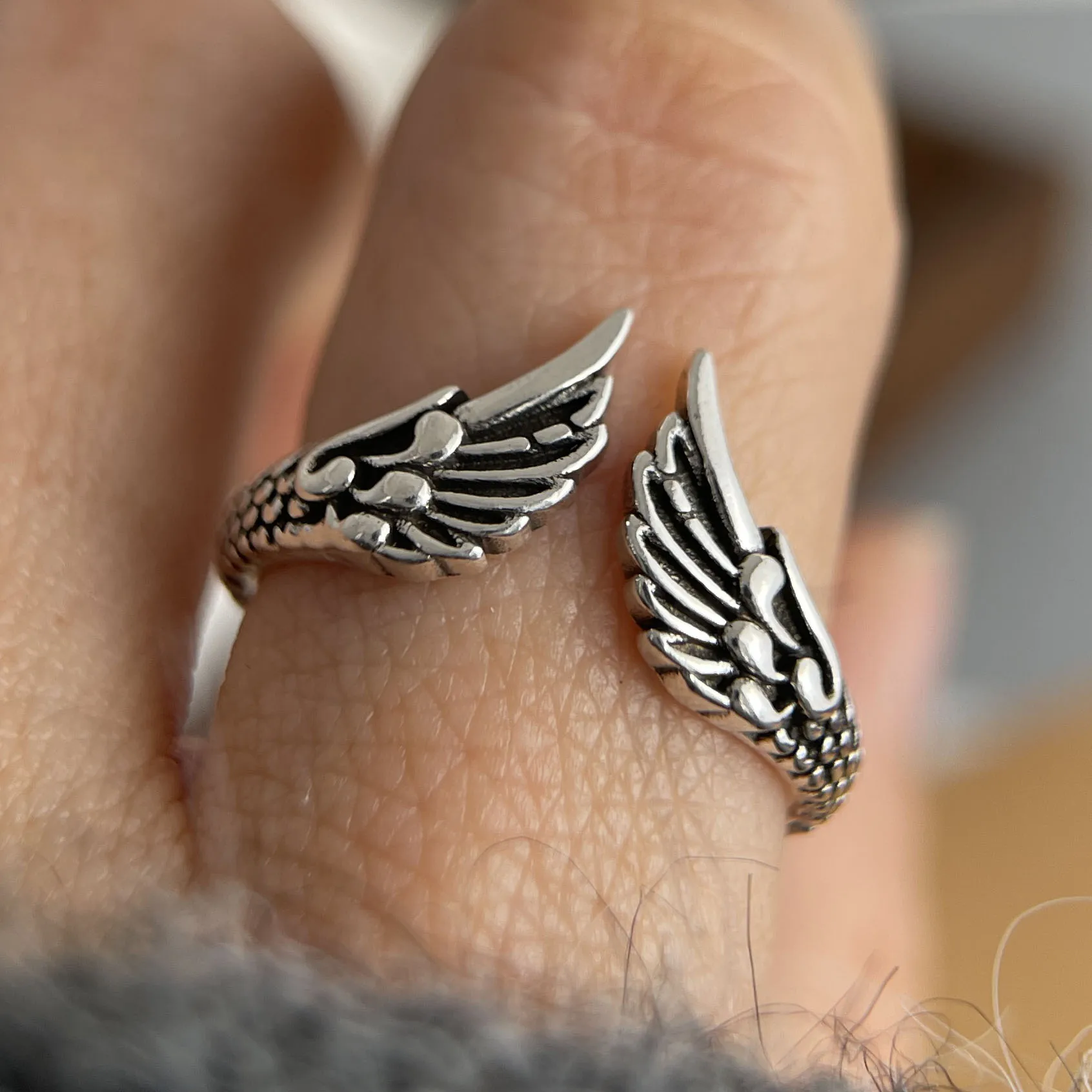 925 Sterling Silver Rings for Women Couple Minimalist Handmade Simple Retro Wing Ring Fine Jewelry Gift Prevent Allergy - Image 6