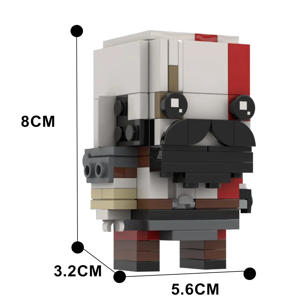 MOC personnages de dessins animés dieu de la guerre Kratos blocs de construction ensemble Action Figrues Brickheadzs briques jouets pour enfants cadeau d'anniversaire