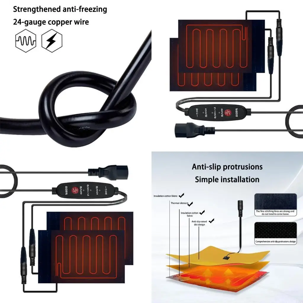 

Ergonomic Versatile Three Level Temperature Control Heated Grips Cover for Bicycles Scooter and Motorcycle Cyclists Use