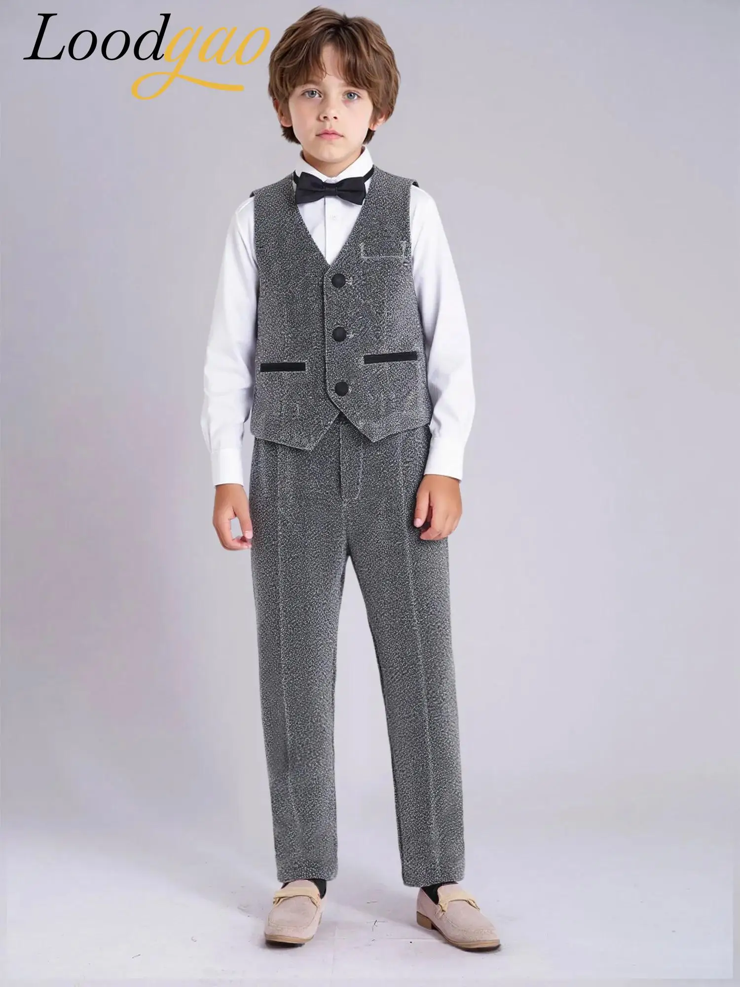 الأولاد Dresswear وتتسابق خمر الاطفال زر أسفل الزي المدرسي حفلة عيد ميلاد مجموعات الصبي شهم بدلة رسمية النمط البريطاني