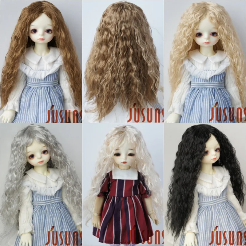 Jusuns Doll wig  JD022 3-4inch 6-7inch 7-8inch 8-9inch  1/6 1/4 1/3 Long Soft Beauty Fish wave Synthetic mohair BJD Hair