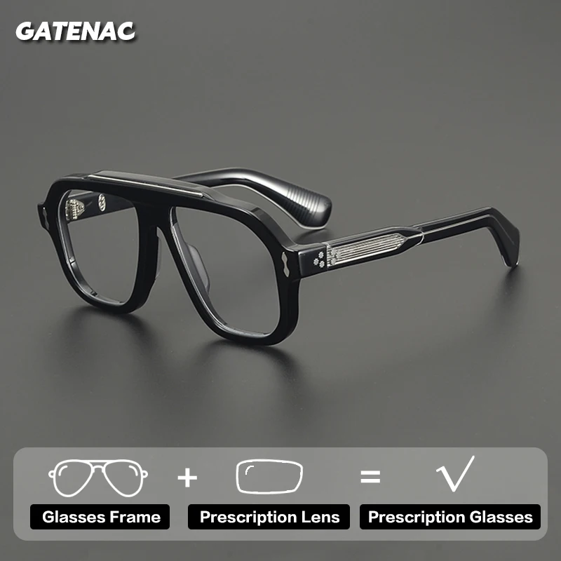 

Gatenac Luxury Prescription Glasses Men Pilot Anti Blue Light Progressive Reading Glasses Women Myopia Photochromic Eyewear