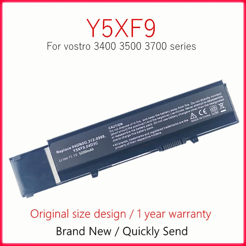 Laptop Battery For DELL vostro 3400 3500 3700 series Y5XF9 7FJ92 04D3C 4JK6R 04GN0G 0TXWRR CYDWV 312-0997 312-0998