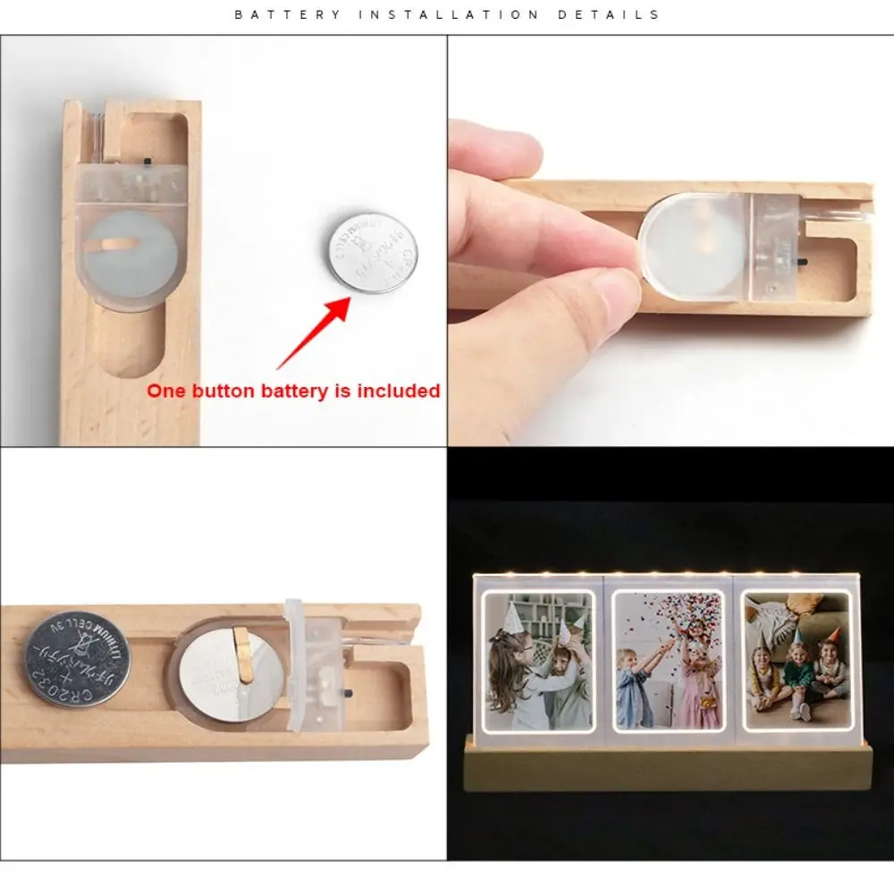 Instant Camera LED Light Photo Frame 3 in 1 Acrylic 3 inch Picture Holder Transparent Home Decor Photo Table for Fujifilm/