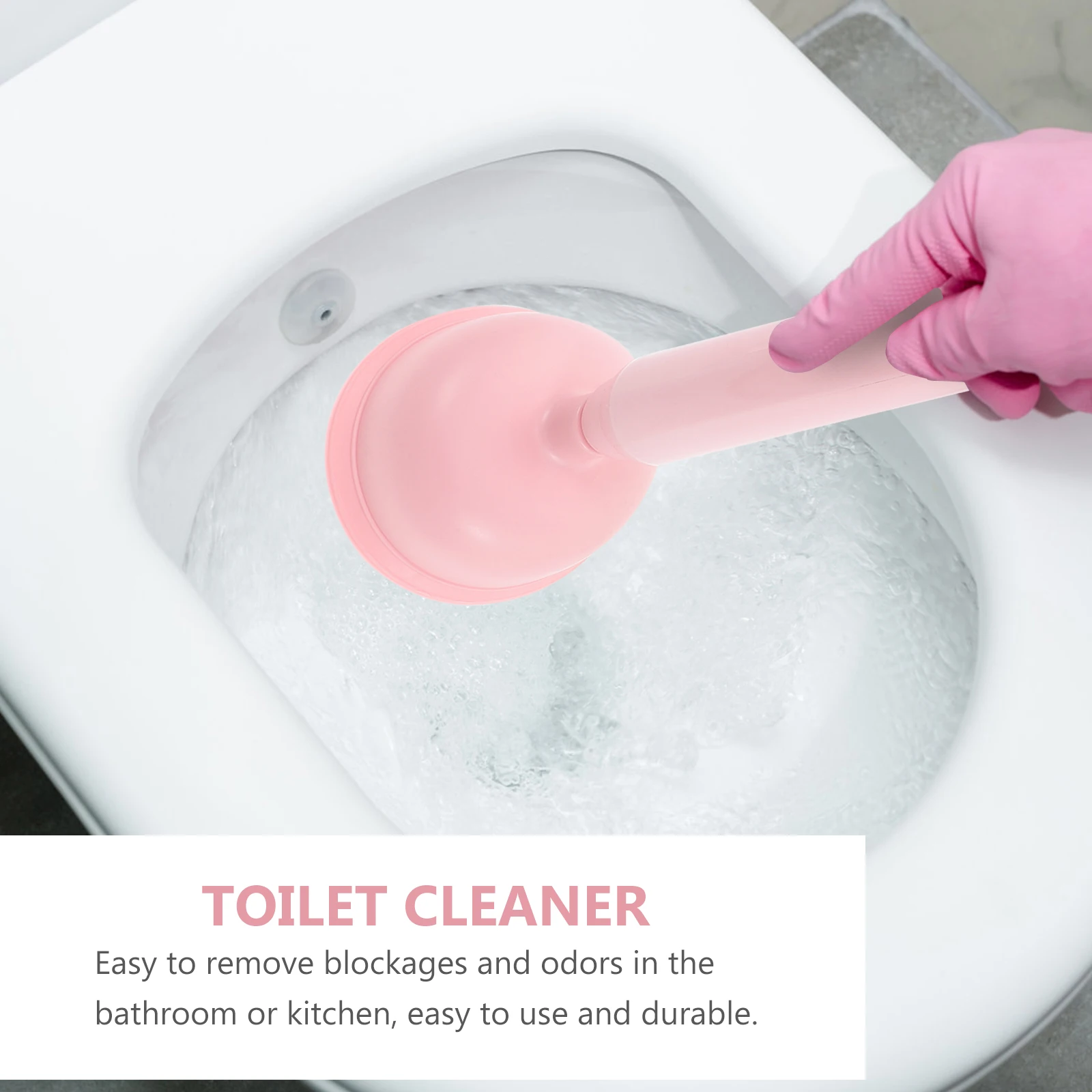 

1pc Toilet Plunger Long Handle Bathroom Toilet Clean Tool Cleaner Drain Unclogging Easy Odor Removal Home Use