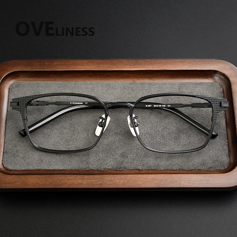 Pure Titanium Eyeglasses Frame Men Women Square Brand Design Glasses frame Ultralight-Weight Retro Eyewear Spectacles