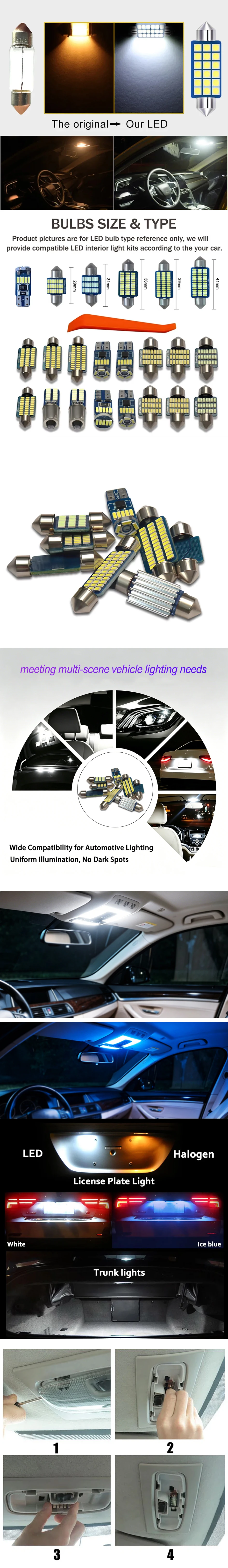 Premium Helle LED-Innenbeleuchtungs-Set für Mercedes E-Klasse W210 1995-2001 1996, Kuppel-, Karten- und Kofferraumleuchten mit Canbus ohne Fehlermeldung – Detail 2
