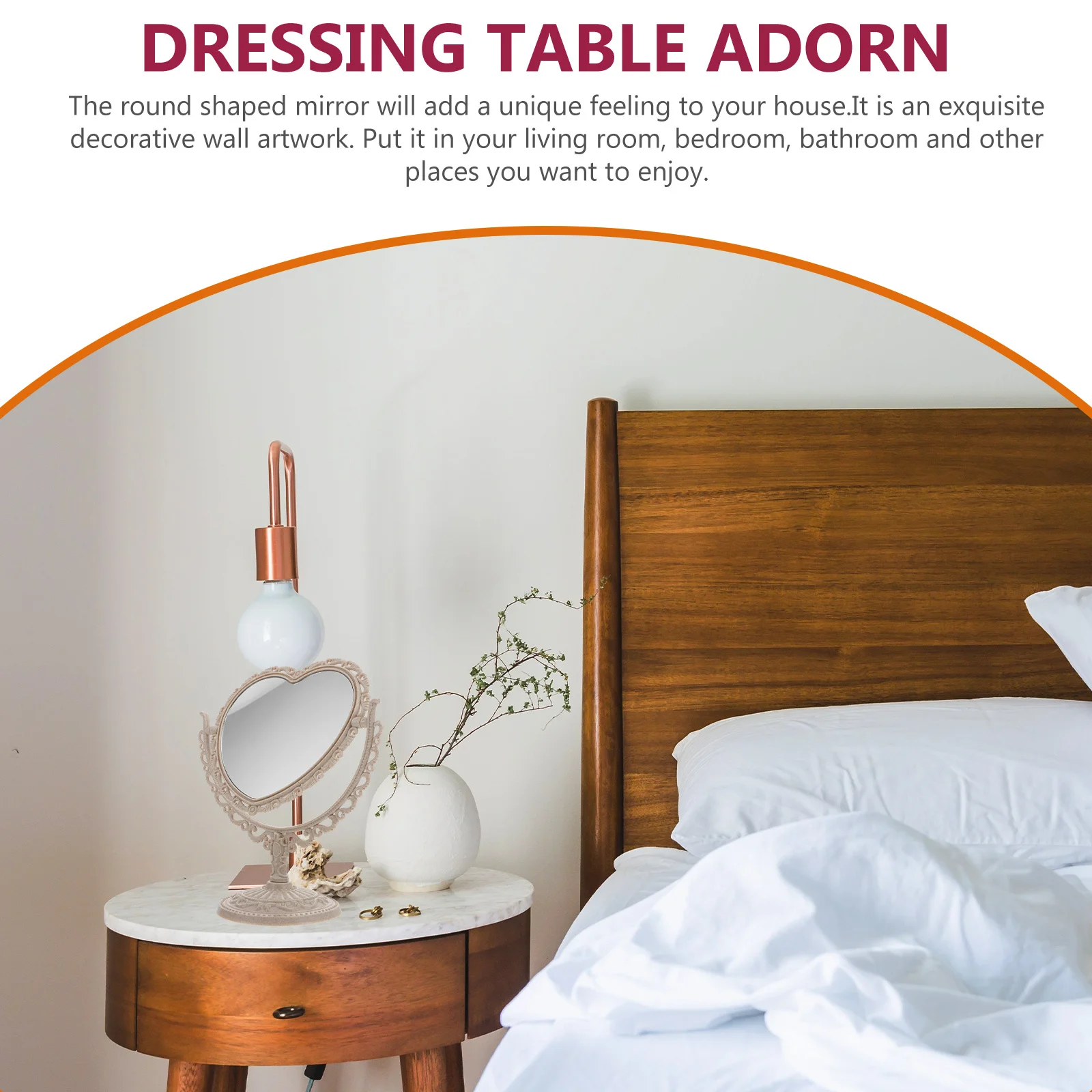 

Desktop Double-Side Makeup Modeling Design Elegant Simple Tabletop Mirror for Women Vintage Home Beauty Accessories