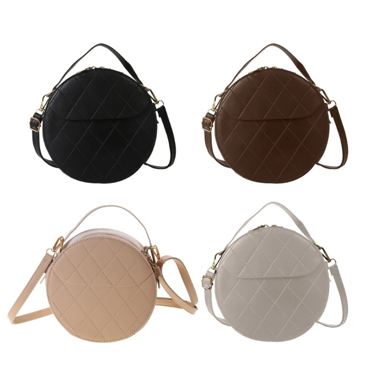 

Trendy Round Shoulder Handbag with Quilted Finish Crossbody Bags for Women