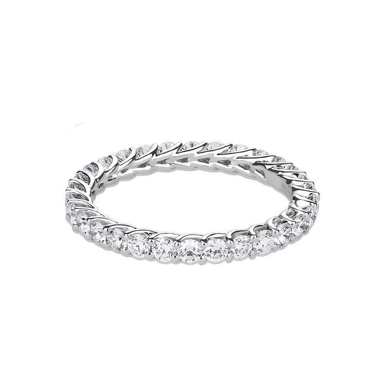 

kelameimemng women Lab diamonds ring fully line diamonds fashion row Ring Platinum 950 ring female Protection Ring PT950