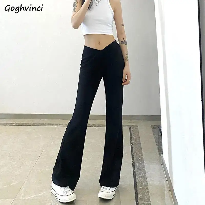 

Wide Legged Pants Women Vintage Slim Simple Elegant Dancing All-match Korean Fashionable Streetwear Designed Y2k Trouser Mujer