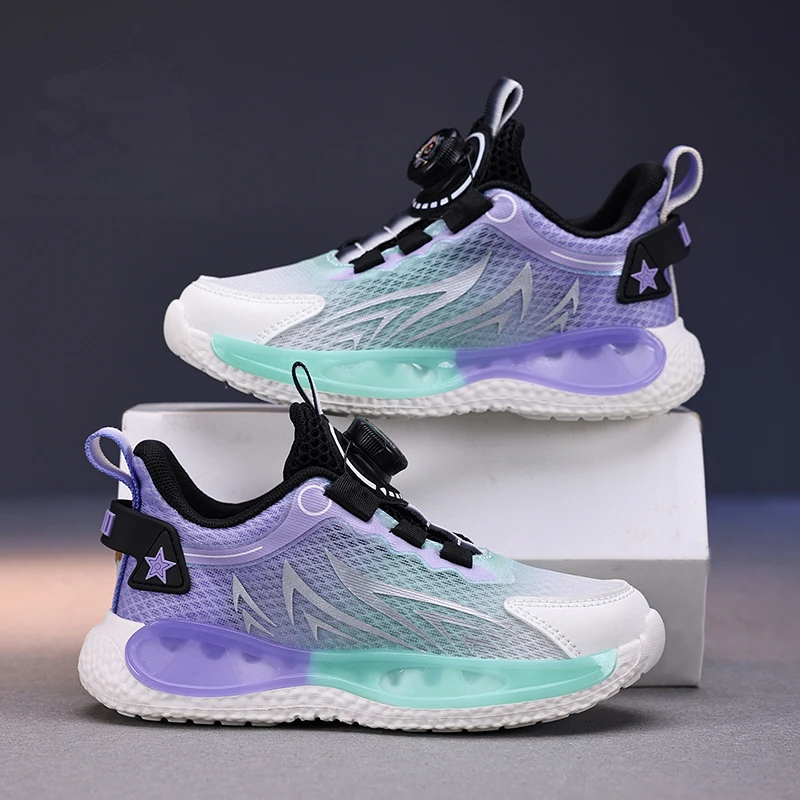 

Children Sports Shoes Trendy Mesh Breathable Lightweight Outdoor Fitness Tennis Shoes Anti Slip Wear-resistant Flat Sports Shoes