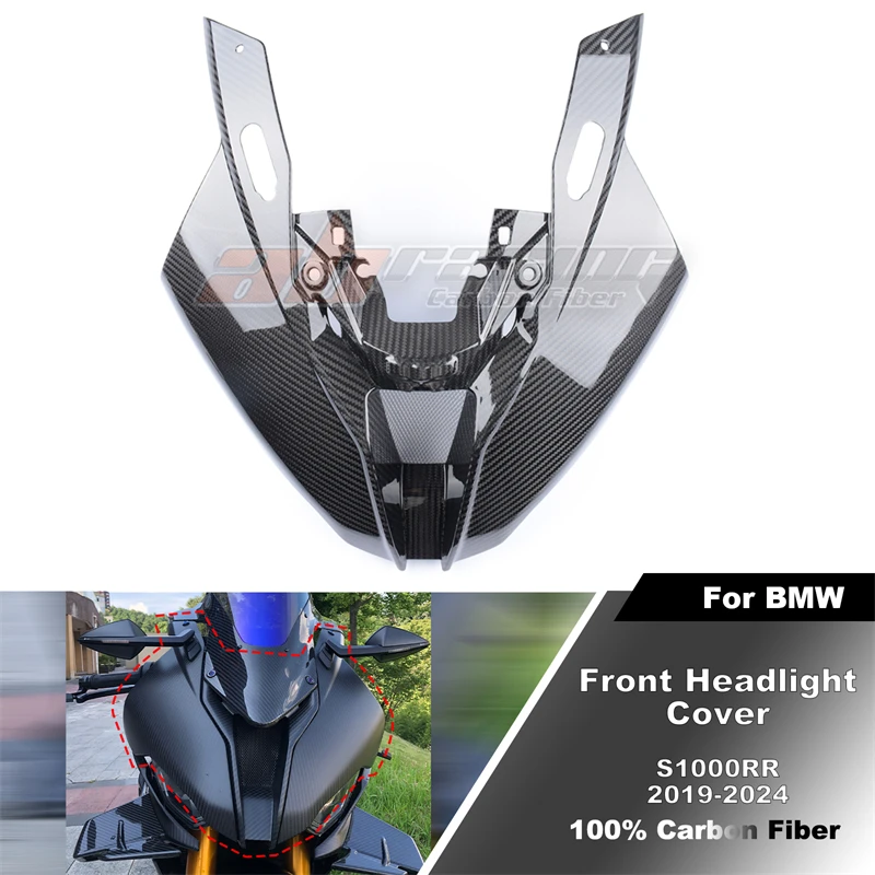 Air Intake Ram Headlight Fairing Front Headlight Cover Cowl Fairing For BMW S1000RR 2019-2024 Full  Carbon Fiber 100%