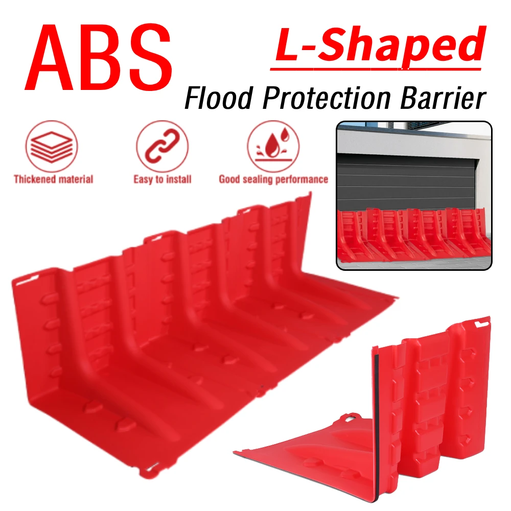 

Flood Protection Barrier L-Shaped Flood Protection Barrier ABS Flood Baffle Flood Prevention for Household Flood Control Baffles