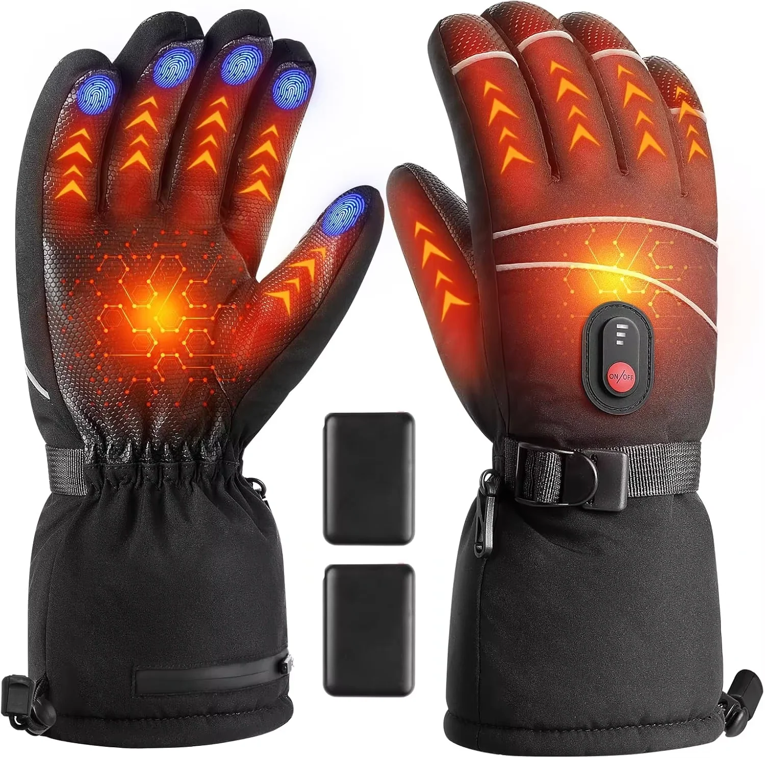 Guantes calefactables con batería recargable de 5000mAh, guantes calefactables para montar, esquí, snowboard, caza, guantes calentadores de manos impermeables