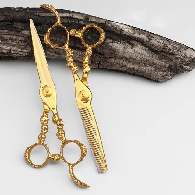 

Hair Cutting Scissors Thinning Shears New Gold Design Professional Barber Hairdressing Salon Scissor