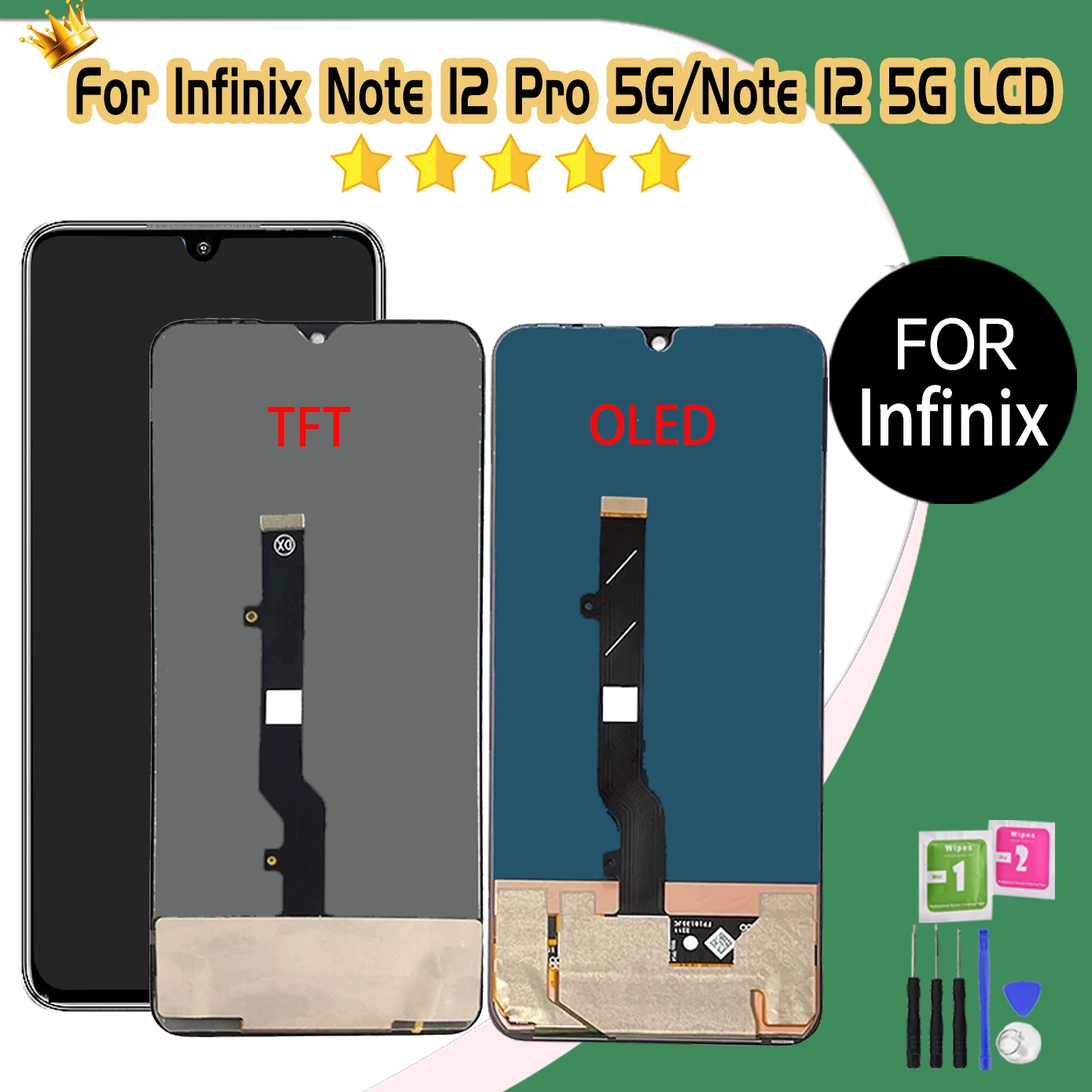 High quality LCD For infinix Note 12 5G /Note 12 pro 5G LCD Display For infinix X671 X671B Display Screen Touch Panel Digitizer