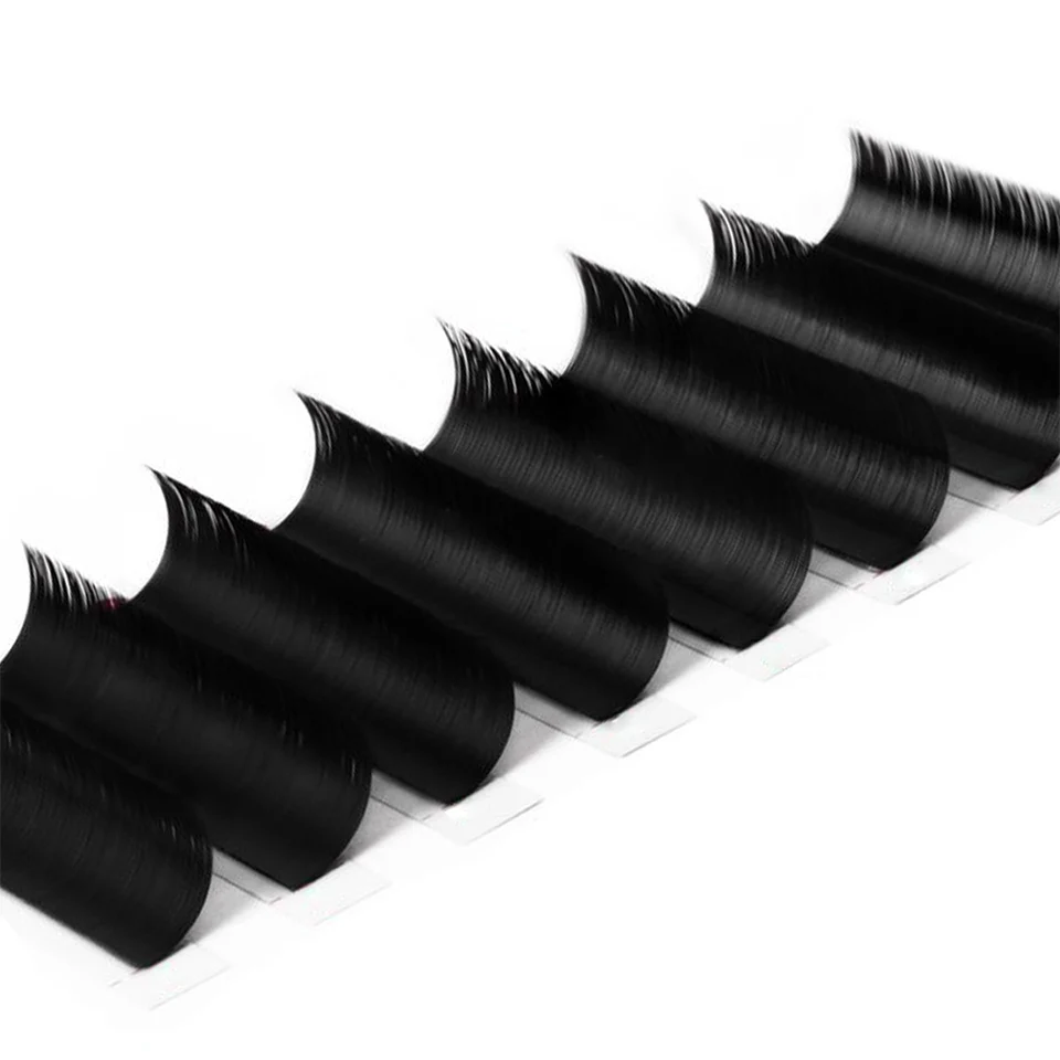 AGUUD New Individual Russian Volume Lashes Super Matte Black Natural Long Cashmere Silk Lash Tray Handmade Velvet Lash Extension
