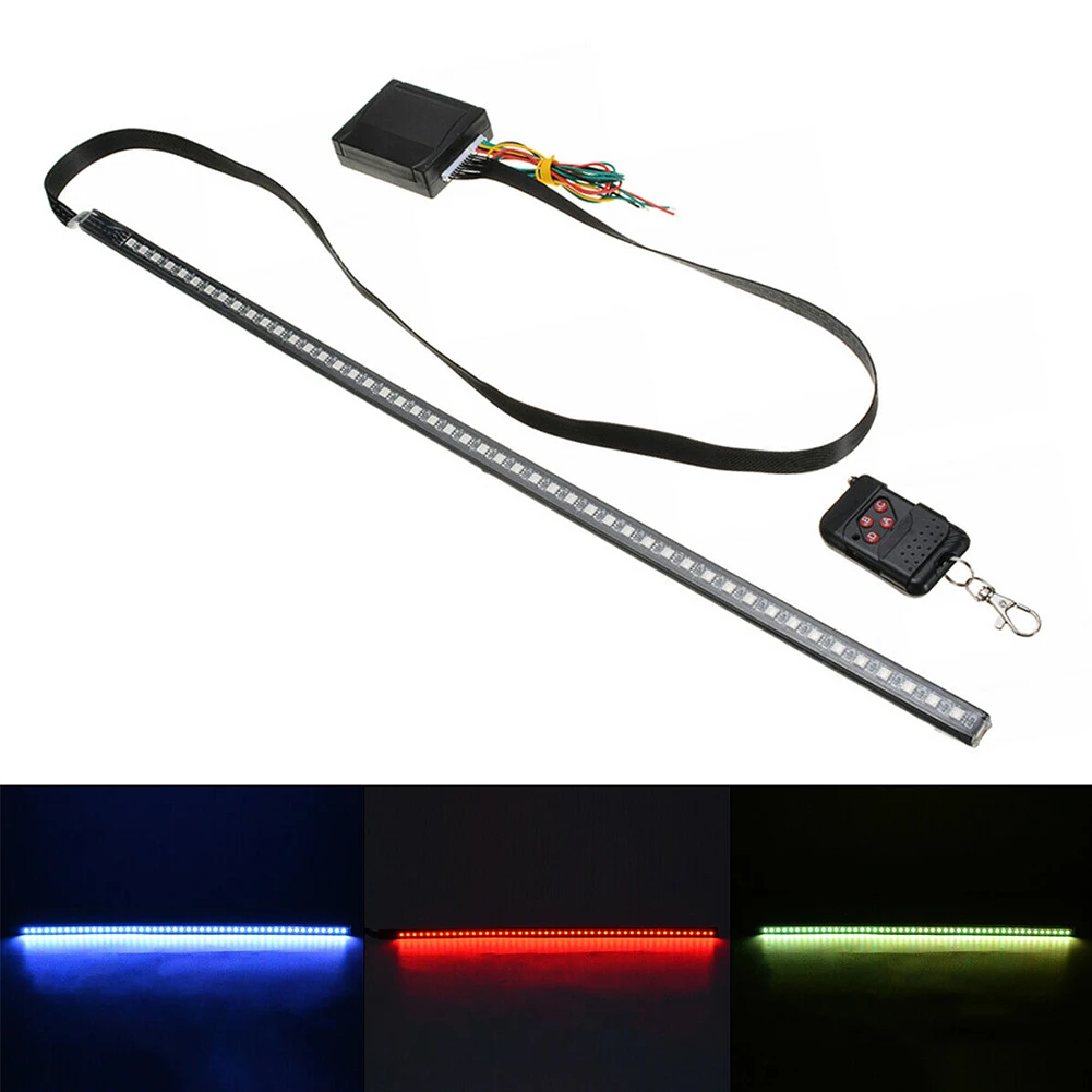 

High Quality 22inch 48LED RGB Car Scanner Knight Rider Strobe Flash Light Strip+Remote For Car LED Lights Tools Car Accessories