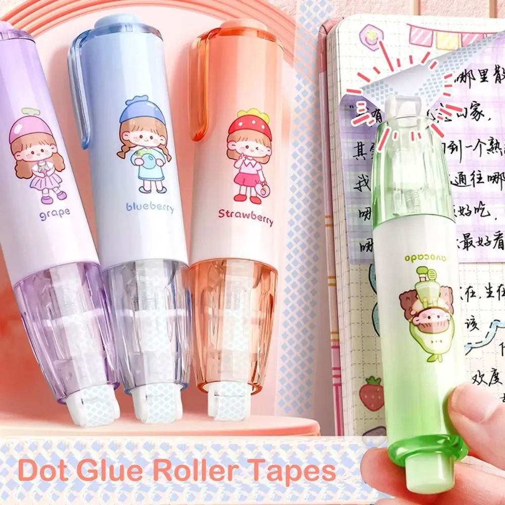 Crafts Decor Double Sided Adhesive Tape Stationery DIY Dot Glue Roller Tapes Replaceable Core Press-On Dot Liner Tape Glue